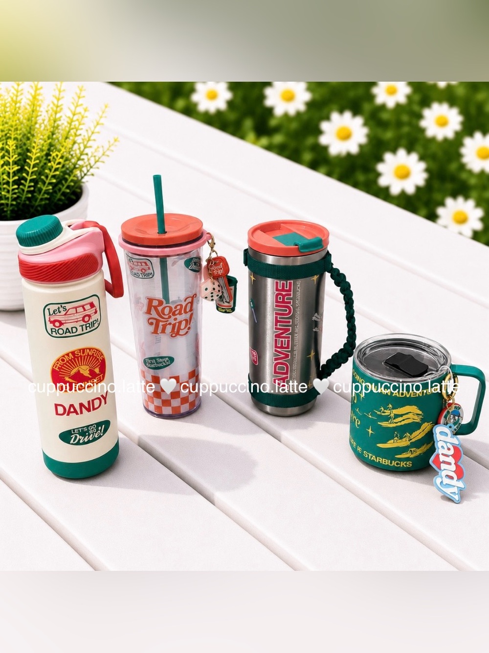 NWT Starbucks + Dandy Limited Edition Summer Road Trip 4 Piece Tumbler Bundle